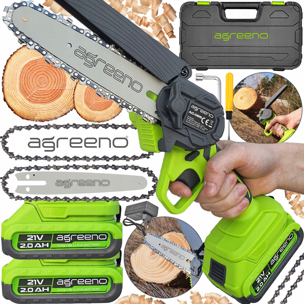 Piła Pilarka akumulatorowa łańcuchowa elektryczna drzewa 2AKU Walizka AG065