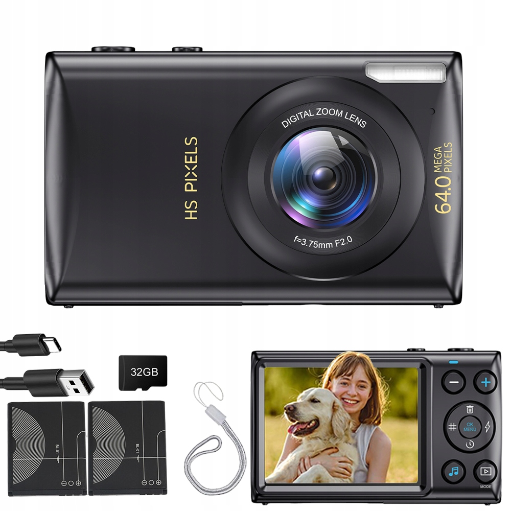 Kamera Hd 18X Digitální Zoom A Automatické Zaostřování 32G 4K 64MP