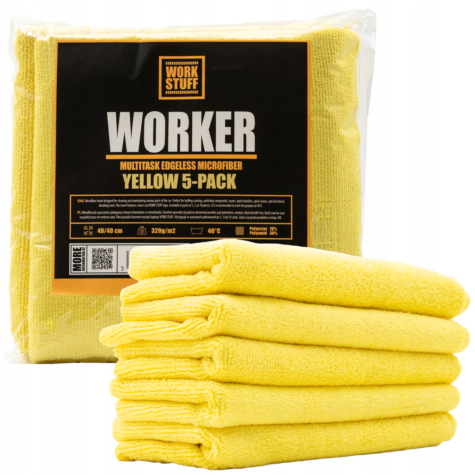 Work Stuff Worker 5-PACK Zestaw 5x Wszechstronnych Mikrofibr Bezszwowych