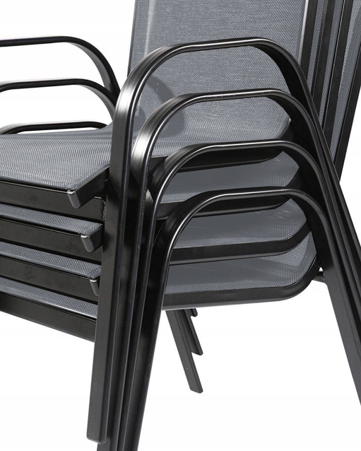 2x WYGODNE KRZESŁO OGRODOWE METALOWE BALKONOWE SZARE FOTEL MEBLE DO OGRODU Kod producenta MOCNE KRZESŁO OGRODOWE METALOWE BALKONOWE