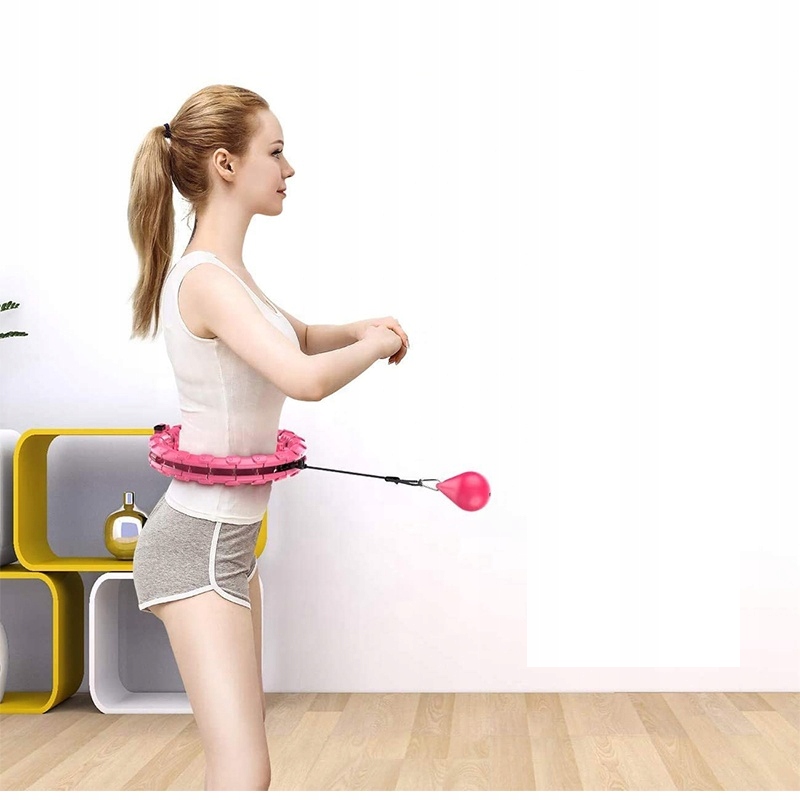 Hula-hop odchudzające z wypustkami i obciążnikiem Kolor dominujący róże i fiolety