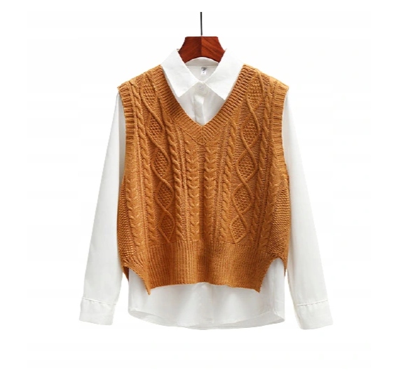 KAMIZELKA SWETERKOWA NA KOSZULĘ SWETER BEZ RĘKAWÓW