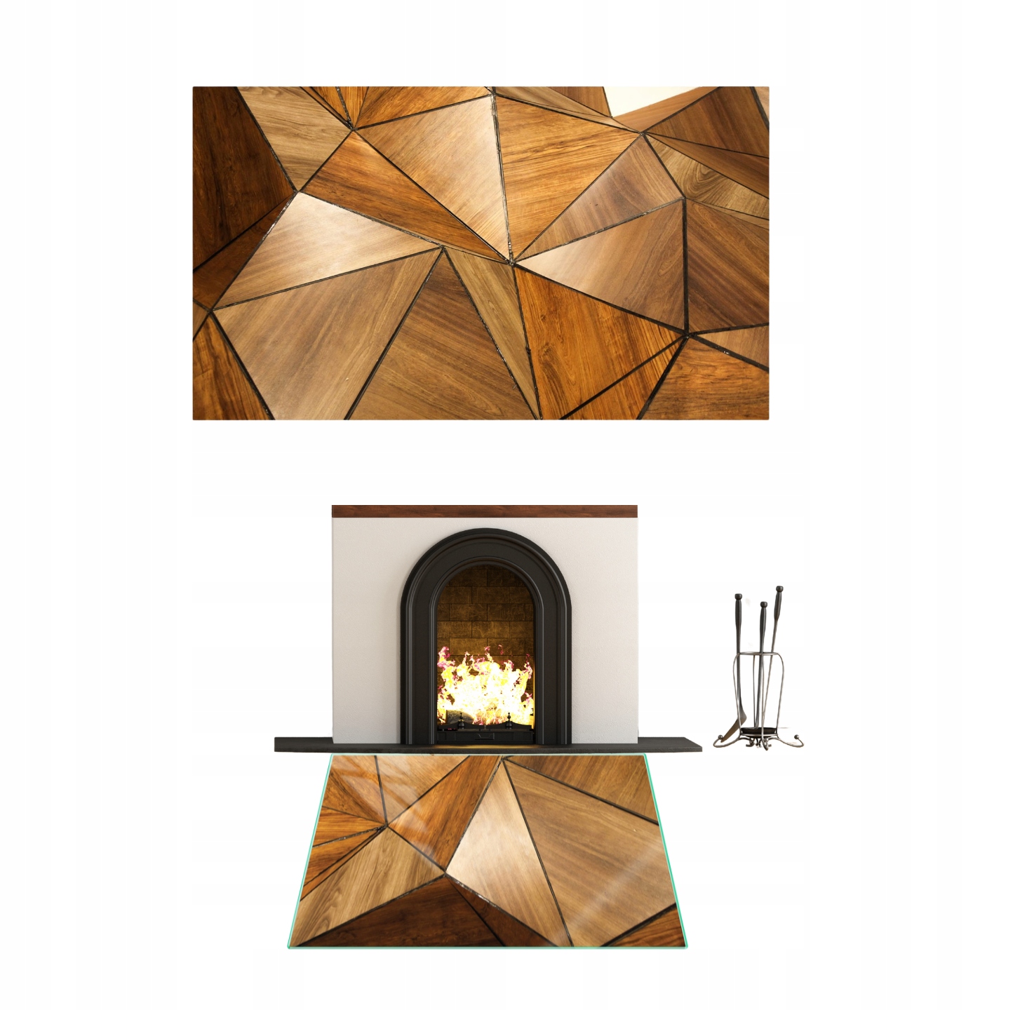 Tvrzené Sklo Pod Krb Podložka Rozměr 70x52cm Grafika Mozaika