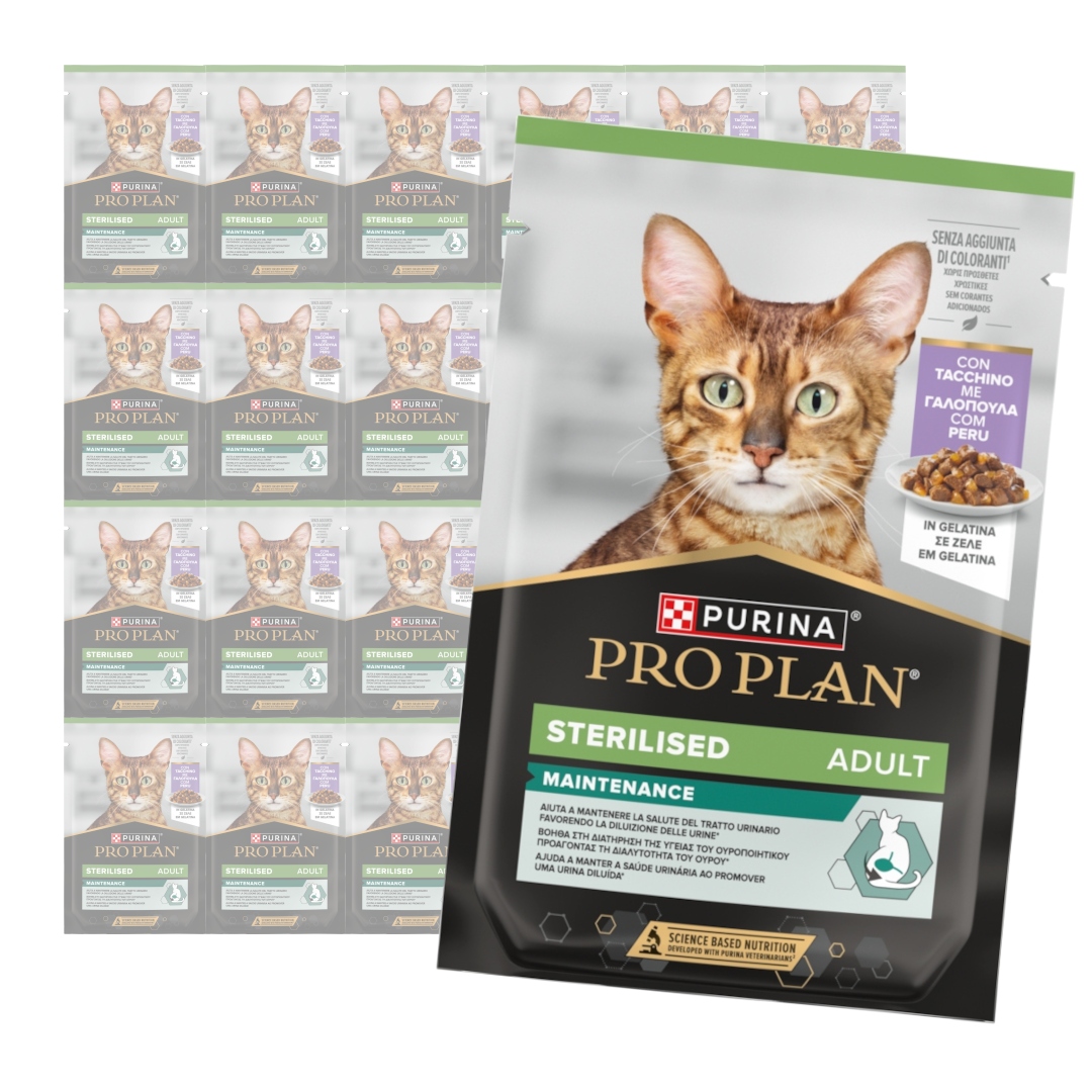 Levně Purina Pro Plan Adult Sterilised 24x85g Pro Kočky Krůta Krmivo v želé