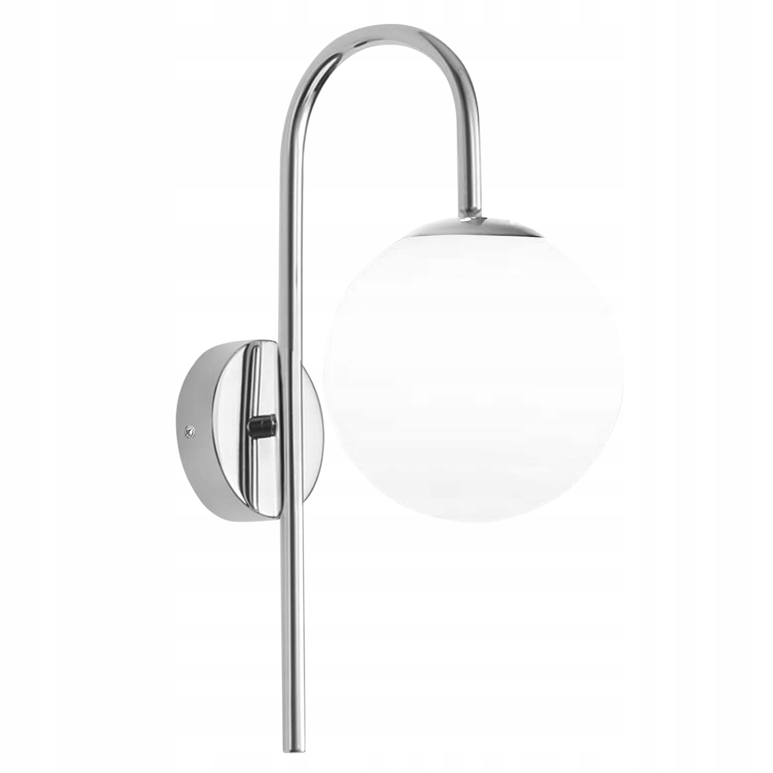 Nástěnné svítidlo chrom moderní styl nástěnná lampa stříbrná bílá koule E27