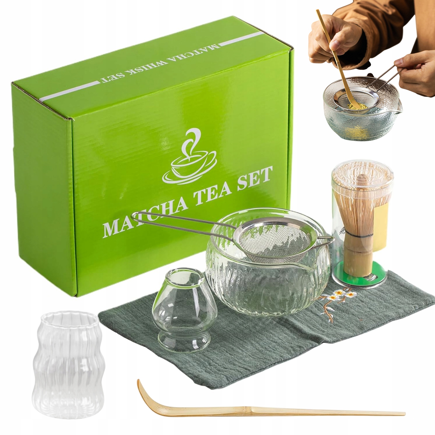 Levně 7KS Sada Na Výrobu Matchy Tradiční A Chasen Dárková Sada Matcha