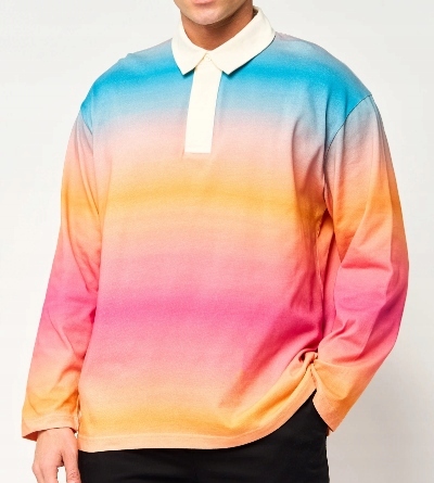 Gant Men Regular Fit Ombre Polokošile s dlouhým rukávem, vícebarevná, velikost L