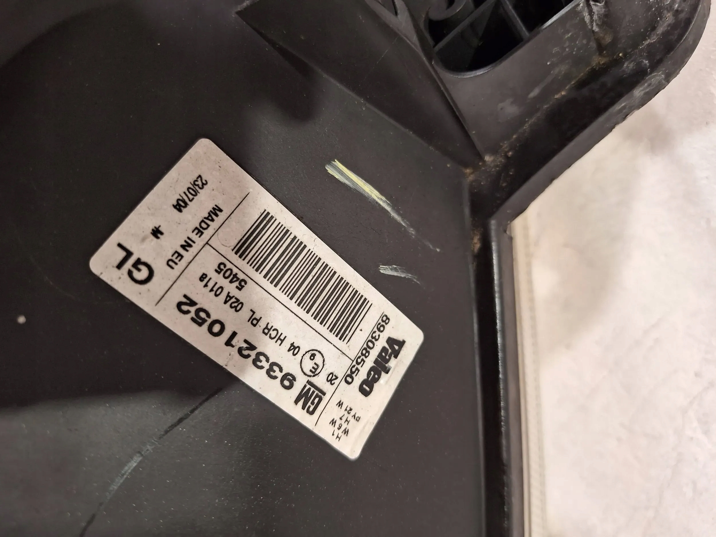 light front left 93321052 OPEL MERIVA A 03