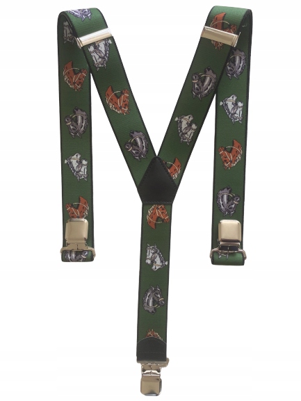 Szelki męskie do spodni jeździeckie konie wzory