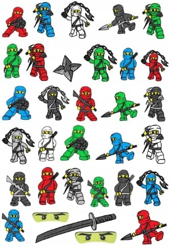 32 tatuaże Ninja zmywalne tatuaże dzieci EKO