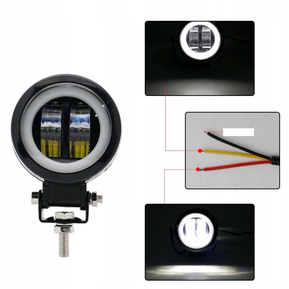 REFLEKTOR HALOGEN LAMPA LED CREE RING MOTOCYKL x2 EAN (GTIN) 6975001559571