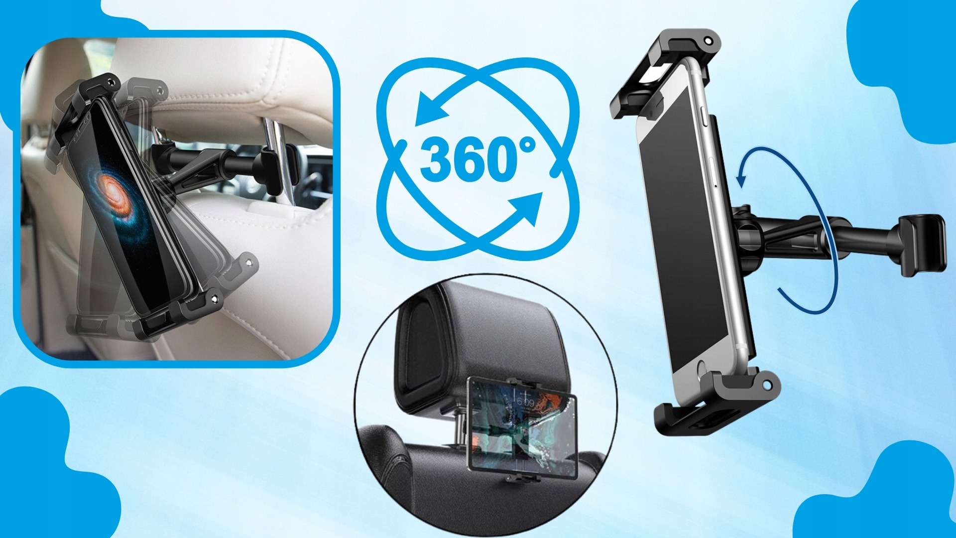 UCHWYT NA ZAGŁÓWEK DO SAMOCHODU NA TABLET IPAD TELEFON DLA DZIECKA SOLIDNY Numer katalogowy producenta UCHWYT NA ZAGŁÓWEK SOLIDNY