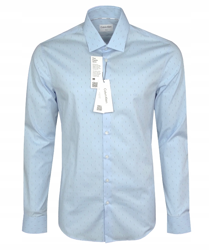 Calvin Klein pánská košile Slim, modrá, vzor, 41