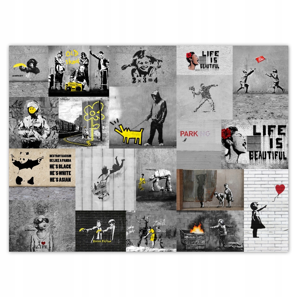

Plakaty 135x100 Mix Kolaż Collage Banksy