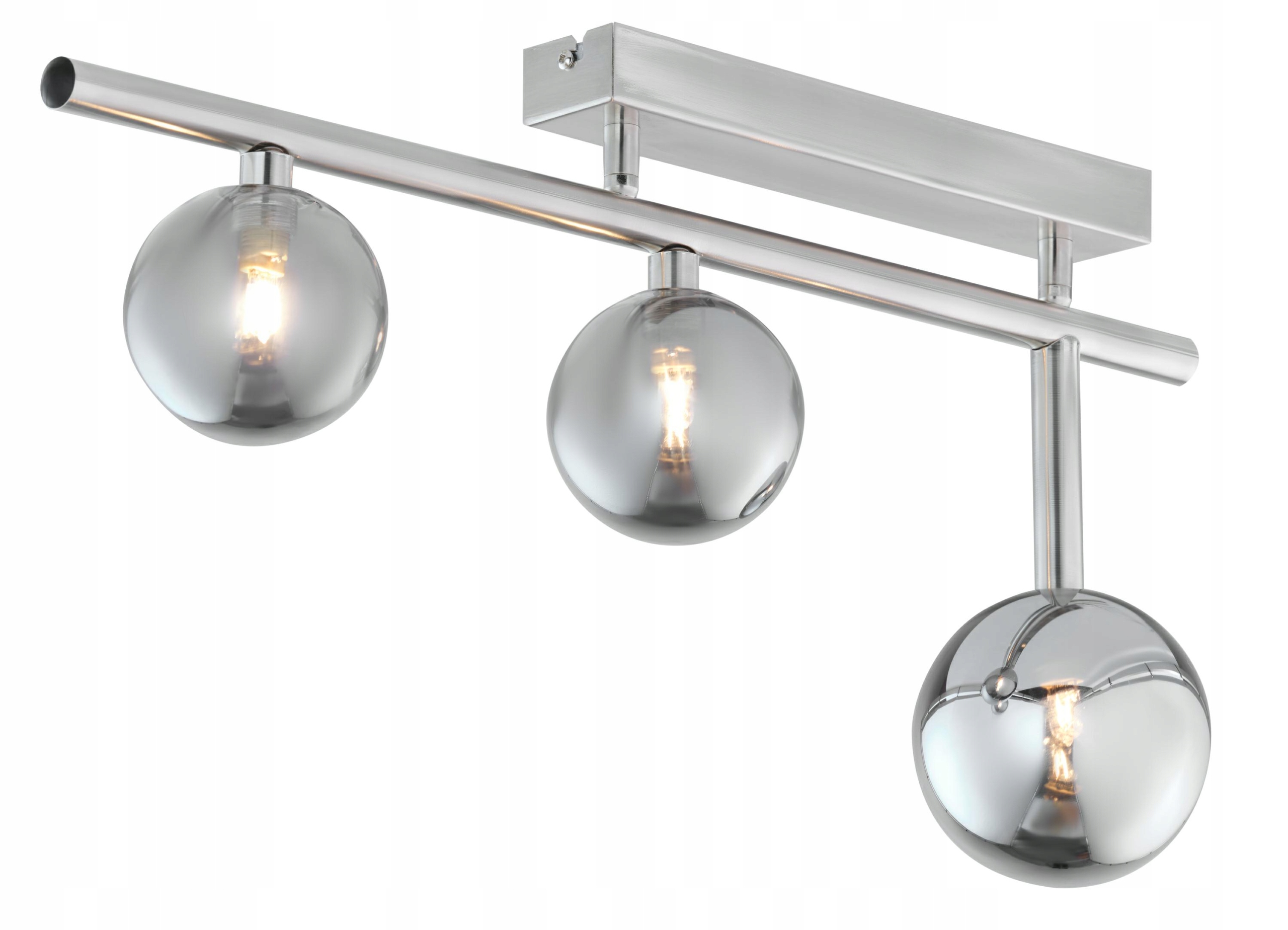 Stropná lampa Neptun Strieborné sklenené tienidlá 3xG9 Závesná lampa do izby