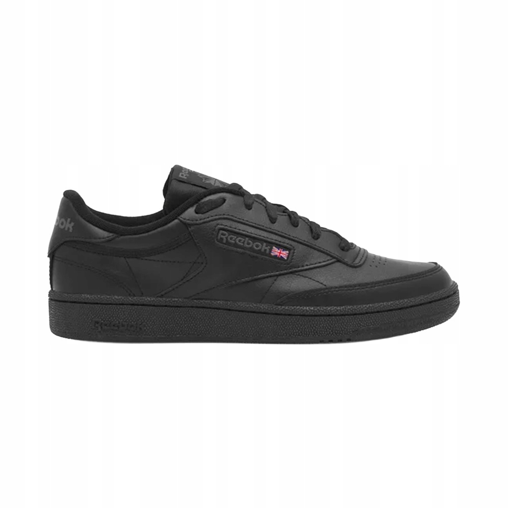 Sportovní boty Reebok Club C 85 černé pánské kožené tenisky pohodlné, velikost 42,5