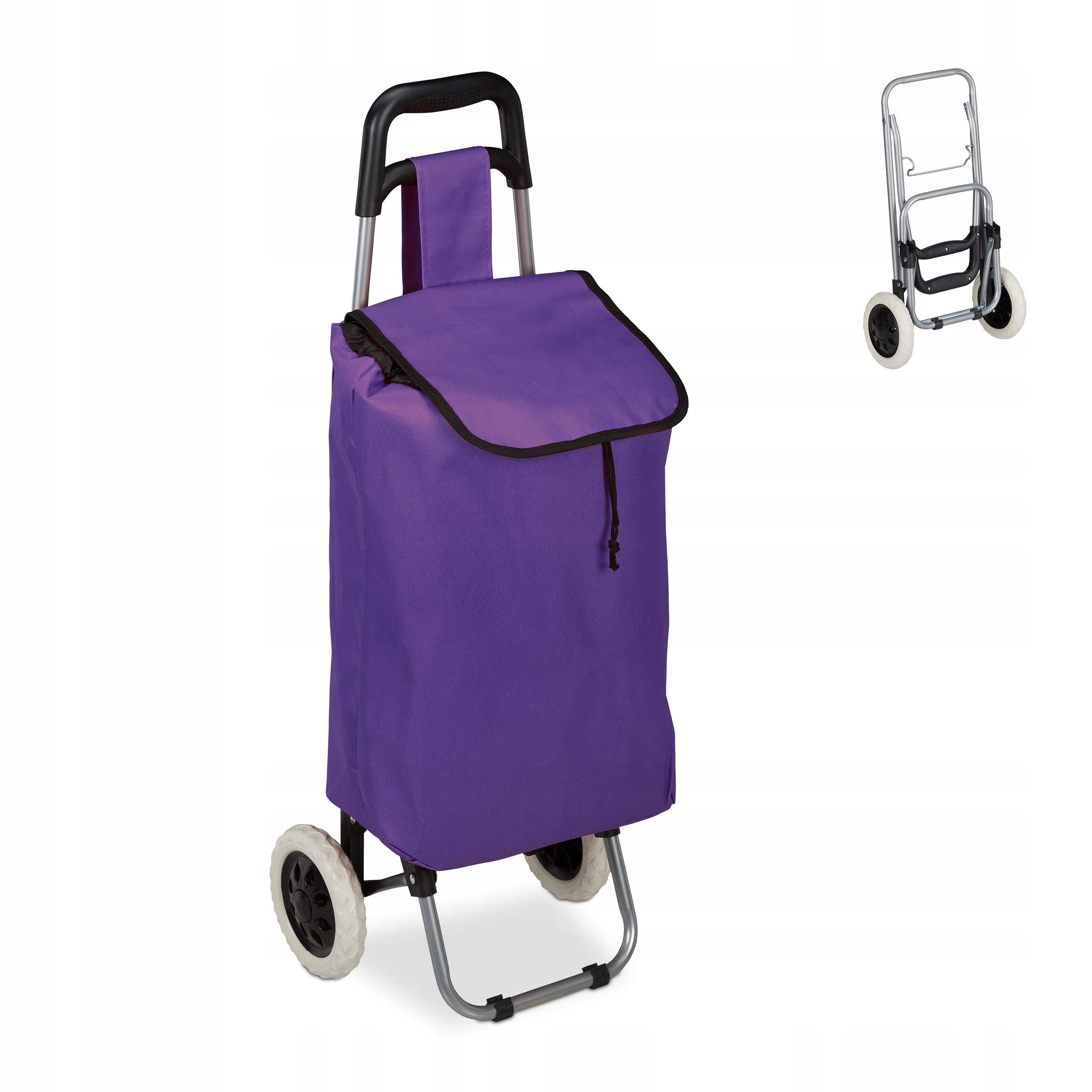Nákupní vozík Relaxdays fialový polyester