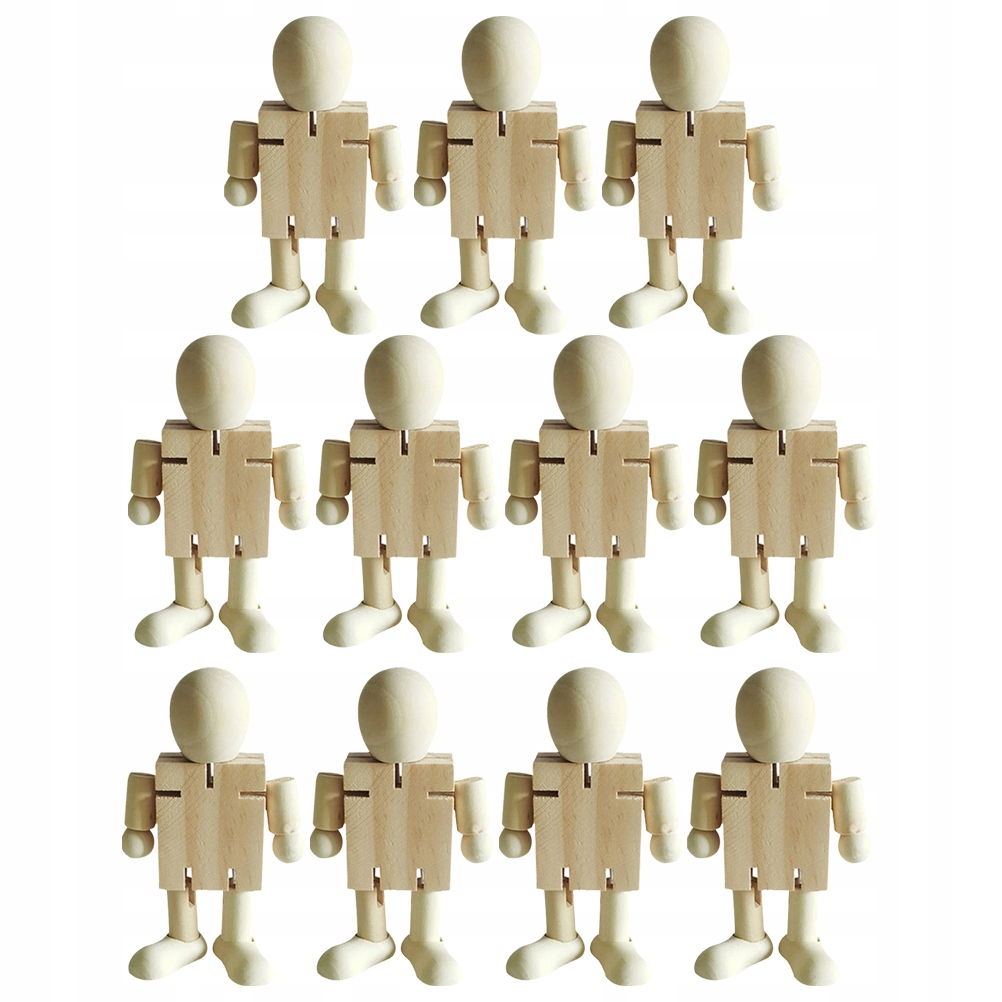 Biały zarodek Robot Wood Craft Robots Zabawka Marka inny