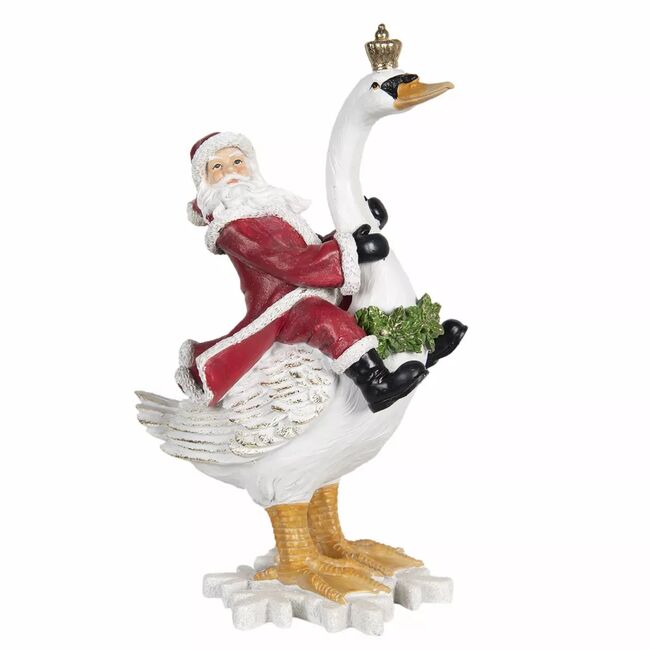 Vianočné dekorácie Santa na labuti 25*16*39 cm