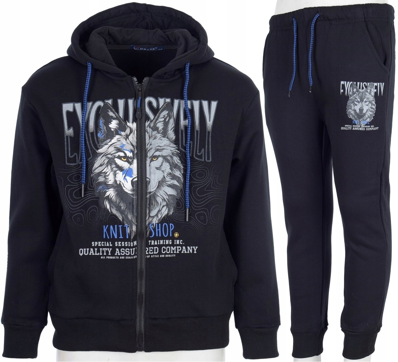 Komplet Dresowy B13899-N Ocieplony Polarem 2-częściowy 152