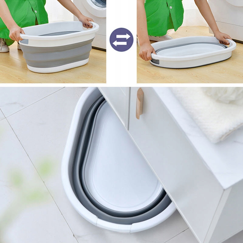 SKŁADANY KOSZ NA PRANIE SILIKONOWY MISKA SKŁADANA SILIKONOWA TURYSTYCZNA Cechy dodatkowe uchwyty