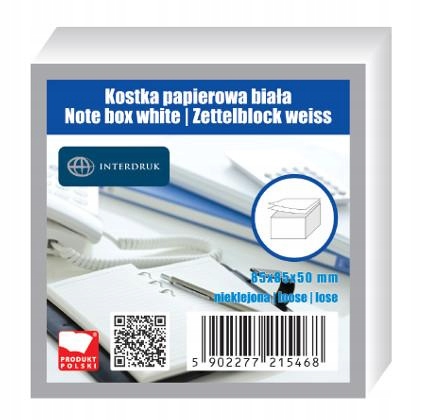 Biurowe KARTECZKI SAMOPRZYLEPNE Kostki Klejone Mini NOTATNIK 85X85X50Mm Marka inna