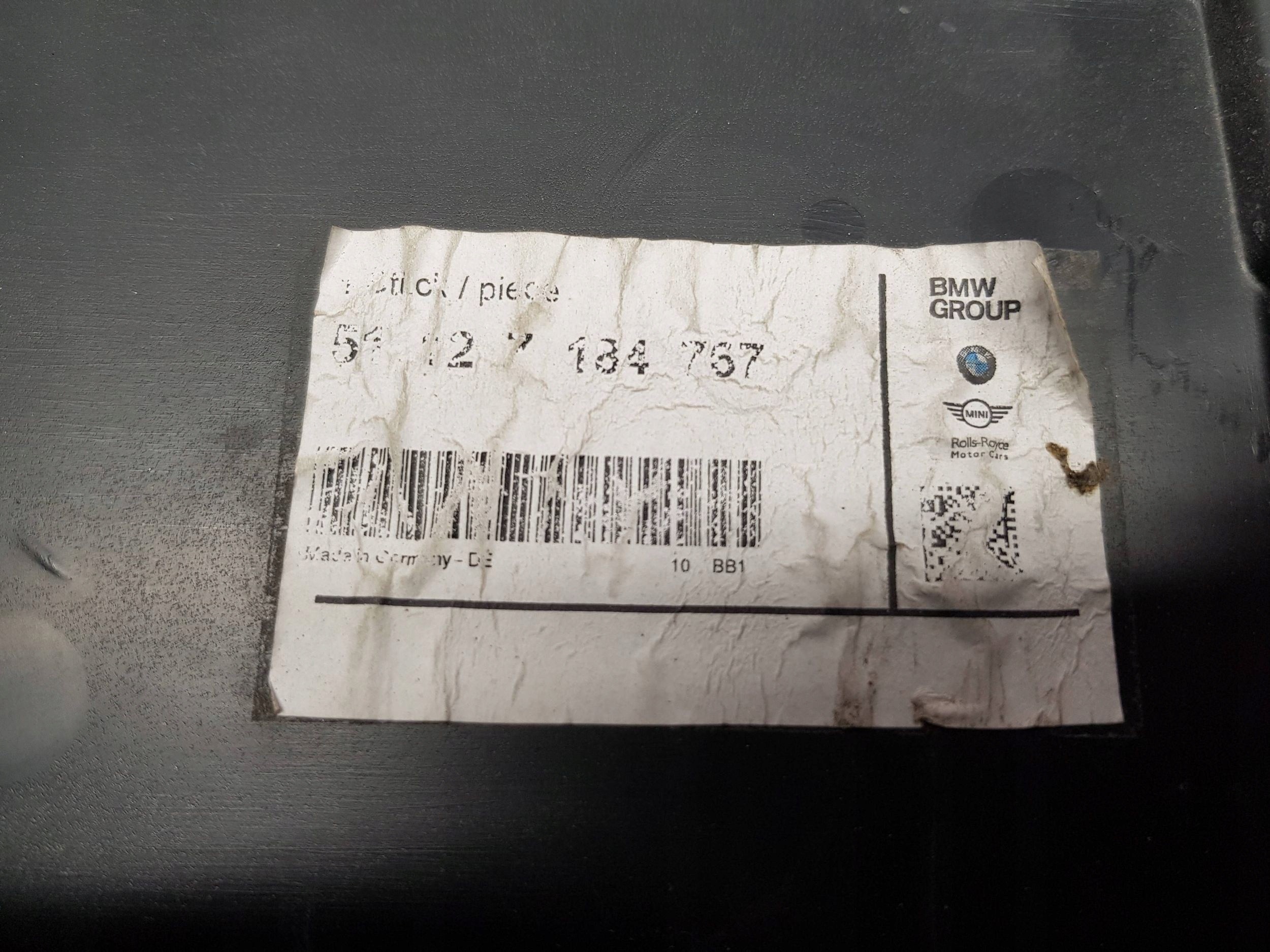 bumper bracket left rear part 7184767 BMW F10
