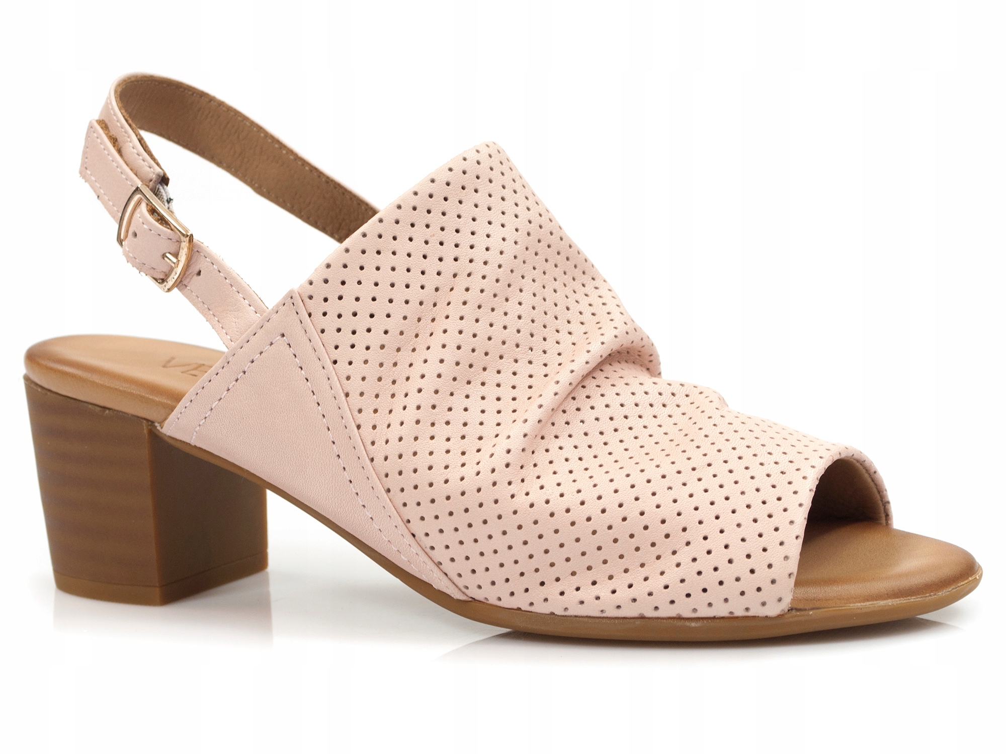 

sandały Venezia skórzane na obcasie klocku buty