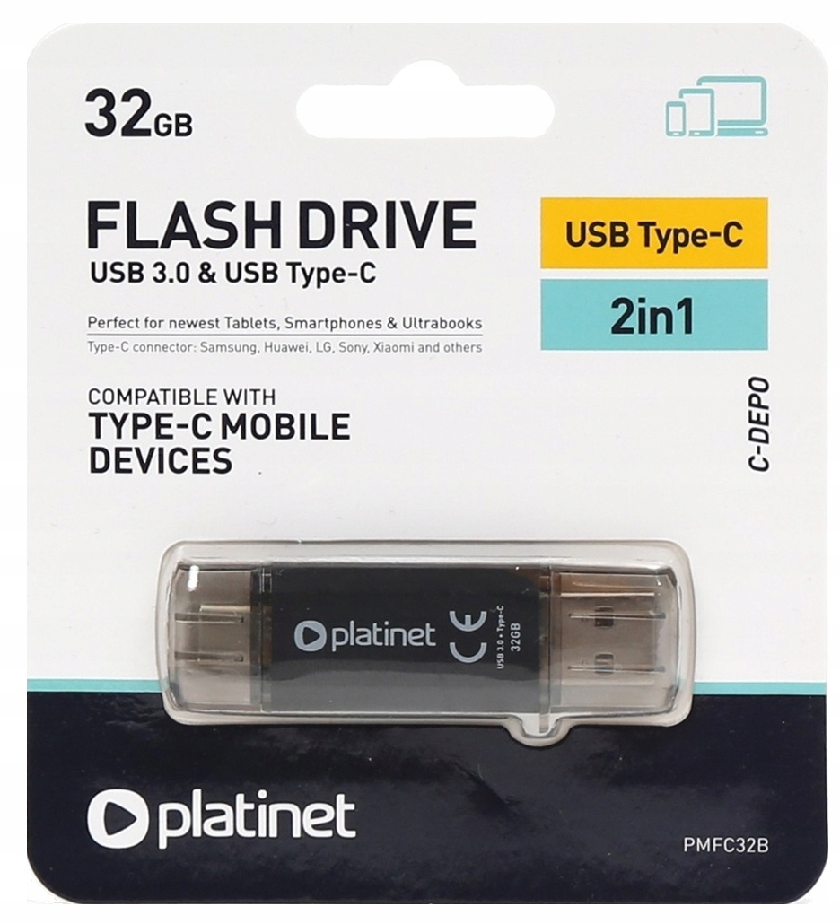 

Platinet Pendrive Usb 3.0 Dual Złącze C i A 32GB