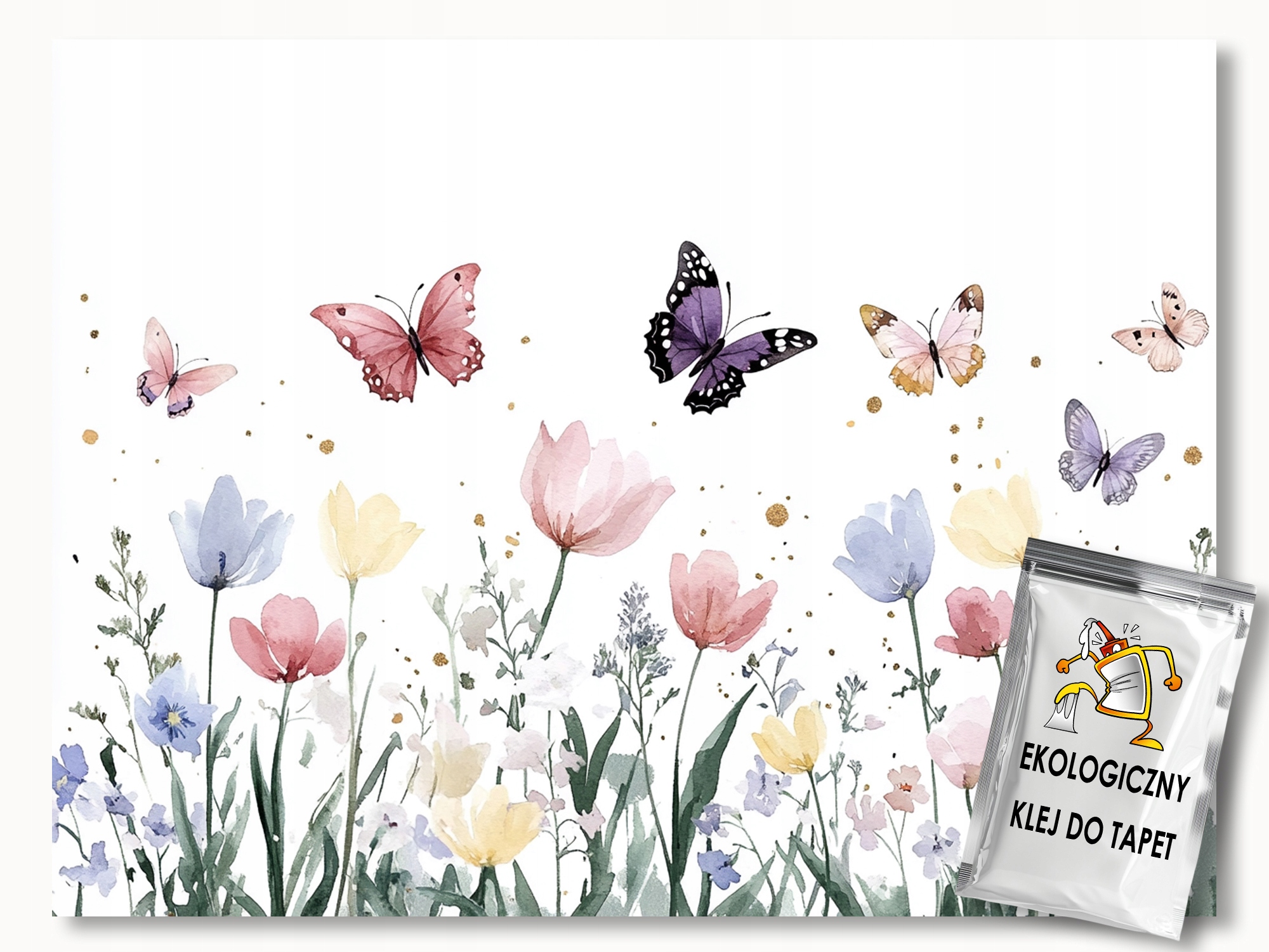 Fototapeta Flizelina Děti Zahrada Barevné Květiny Motýli 208x146 130g
