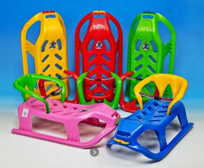 WIELKIE DWUOSOBOWE SANKI Z OPARCIEM I LINKĄ Materiał Plastikowe