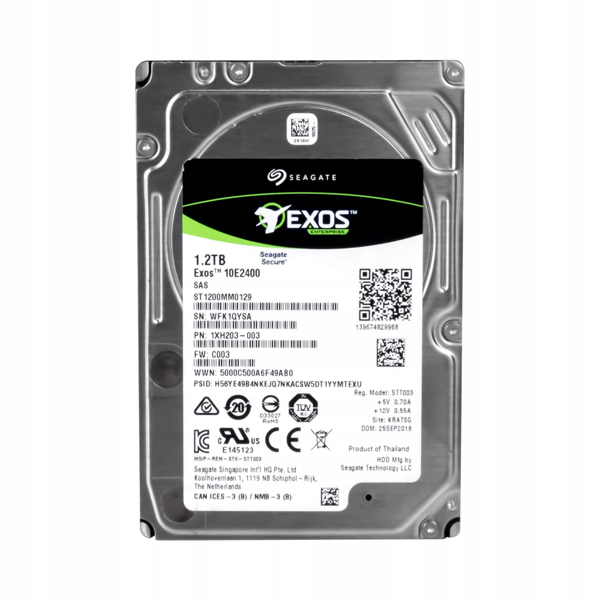 Seagate Exos 1.2TB 10K SAS-3 2.5'' ST1200MM0129