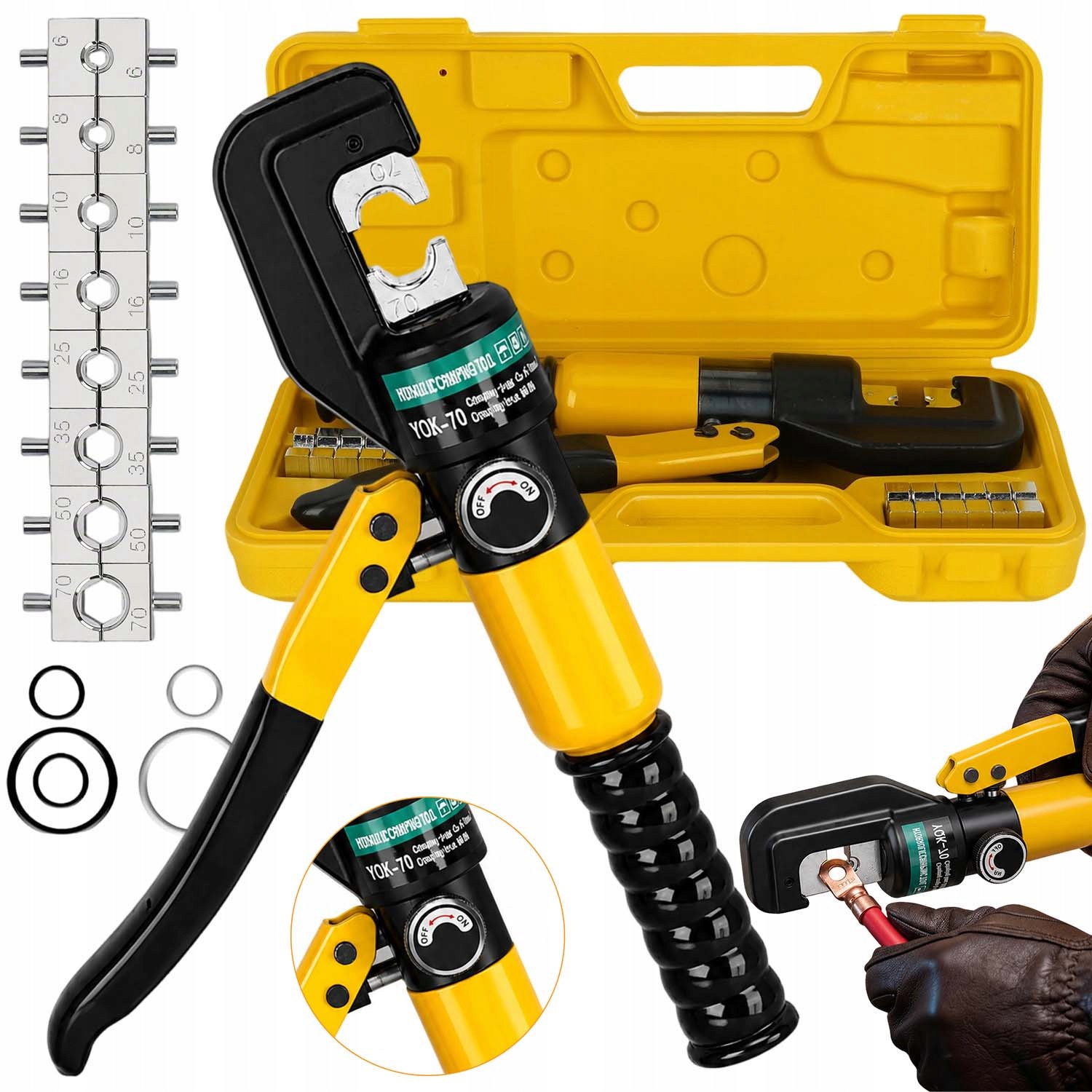 Hydraulická Svorka Na Kabelové Dutinky 14 T, Matrice 4, 70 MM2 Kufr