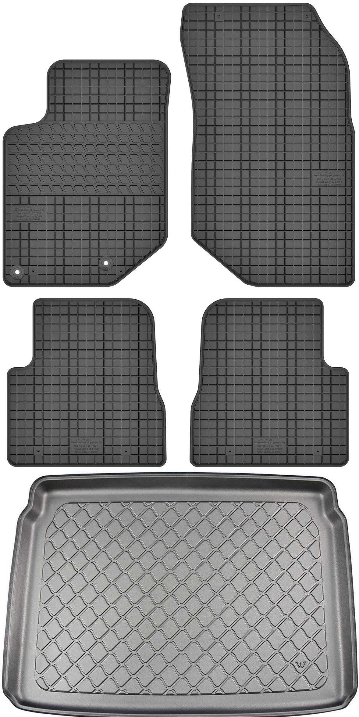 Peugeot 2008 II Crossover od roku 01.2020 Sada Koberce batožinový priestor