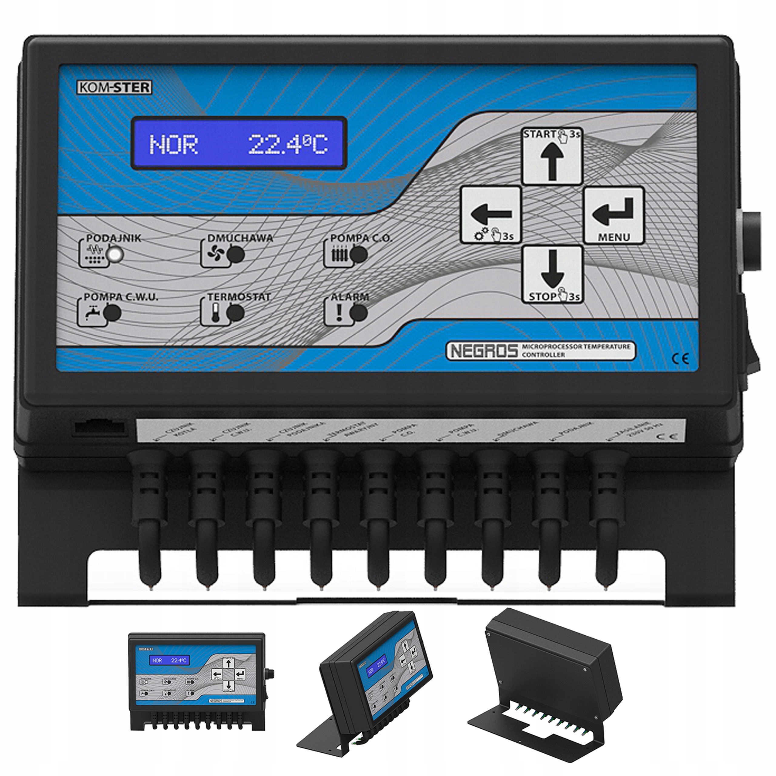 Sterownik do pieca, kotła z podajnikiem - NEGROS ( strefy czasowe, 2 pompy) Marka KOM-STER