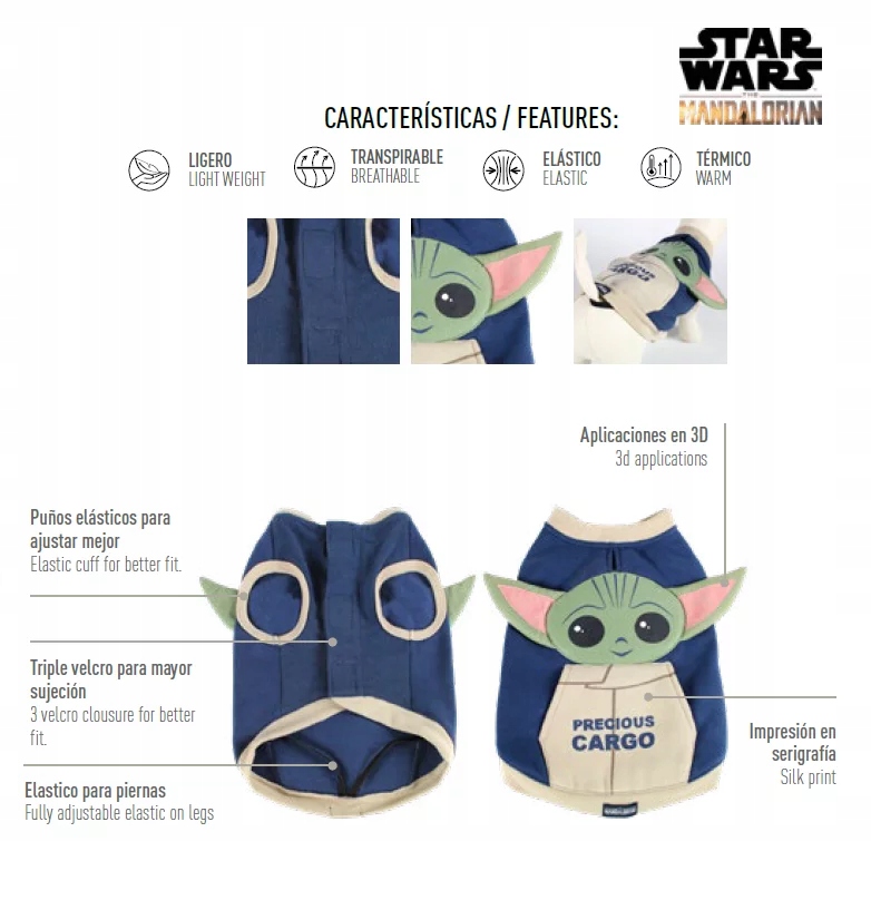 Levně Obleček pro psa Star Wars: The Mandalorian The Child (velikost S)