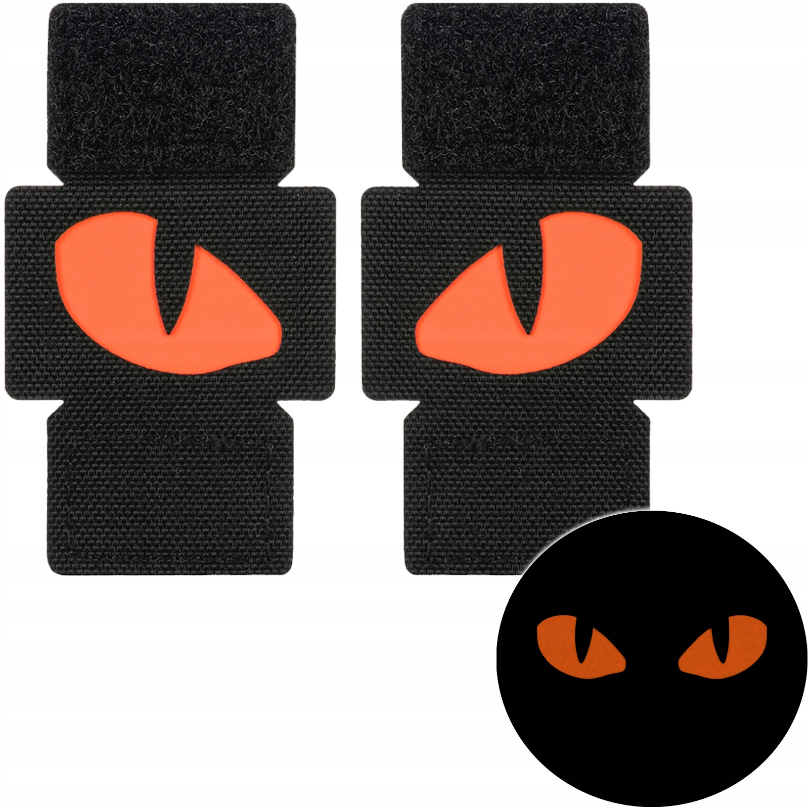 Naszywka emblemat kocie oczy fluorescencyjne M-Tac LC para black/red