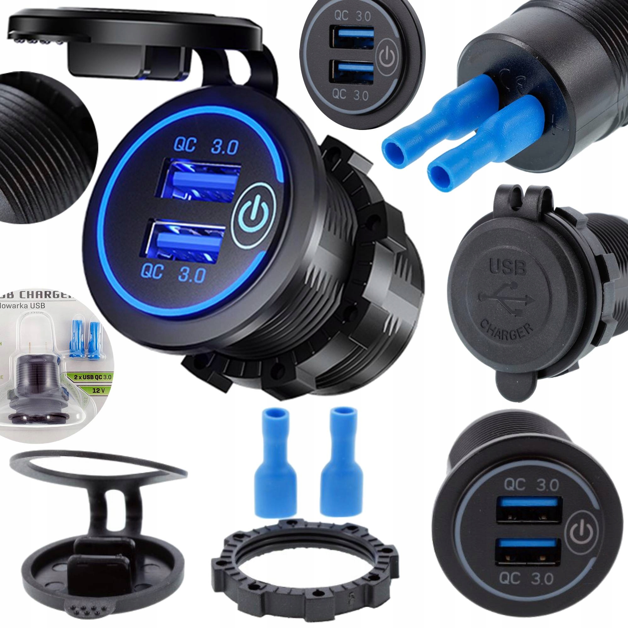 

Gniazdo 2XUSB QC3.0 Szybka Ładowarka Do Zabudowy