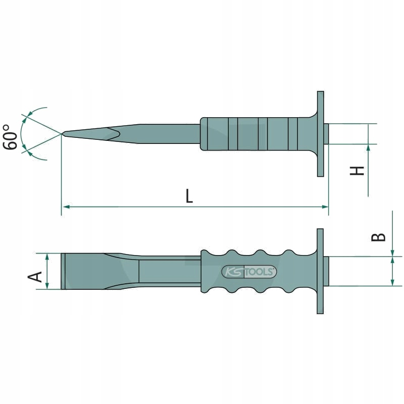 KS Tools Dłuto punktowe 230mm, owalne, 285g Marka KS Tools