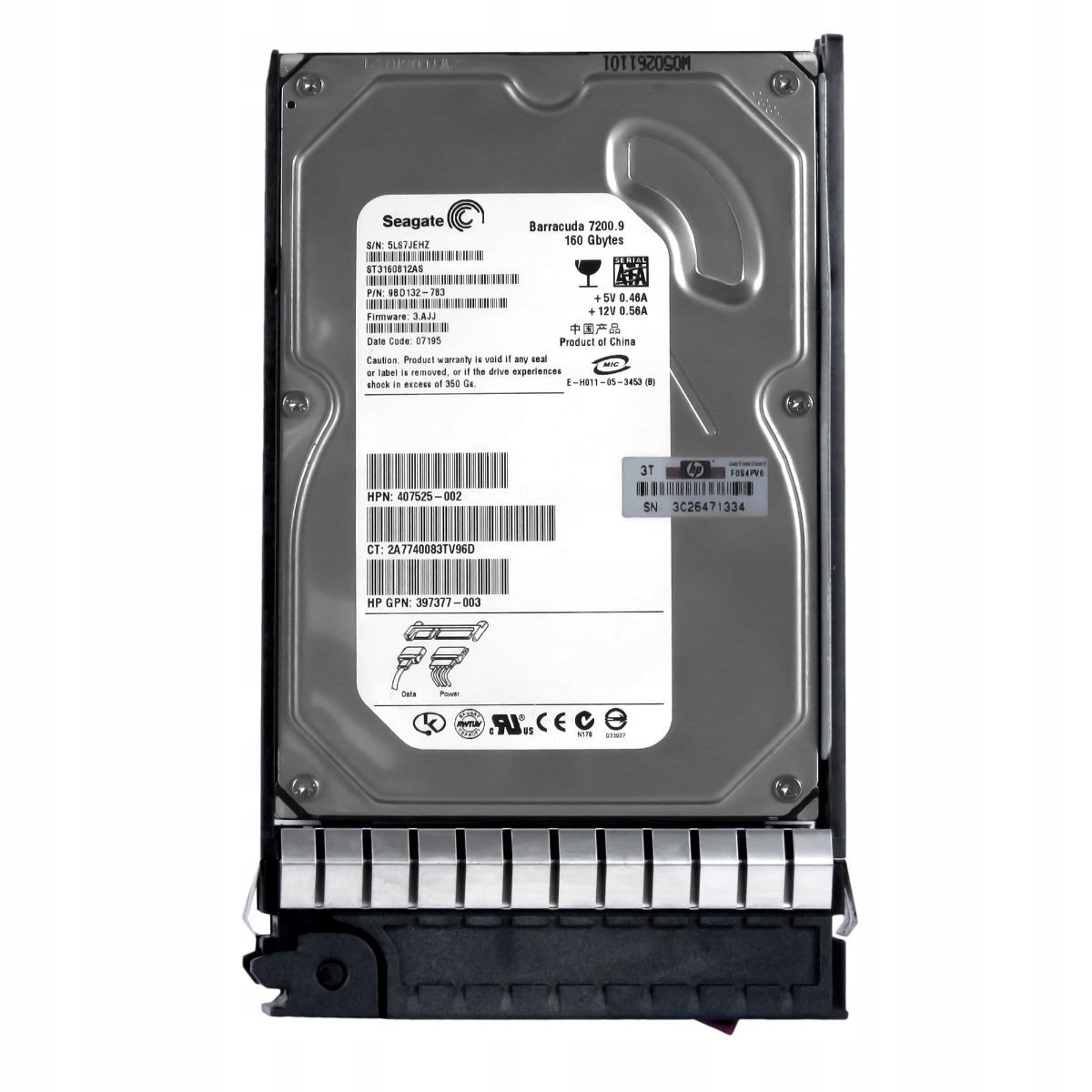Hp 407525-002 397552-001 160GB 7.2K 8MB Sata II 3.5'' ST3160812AS