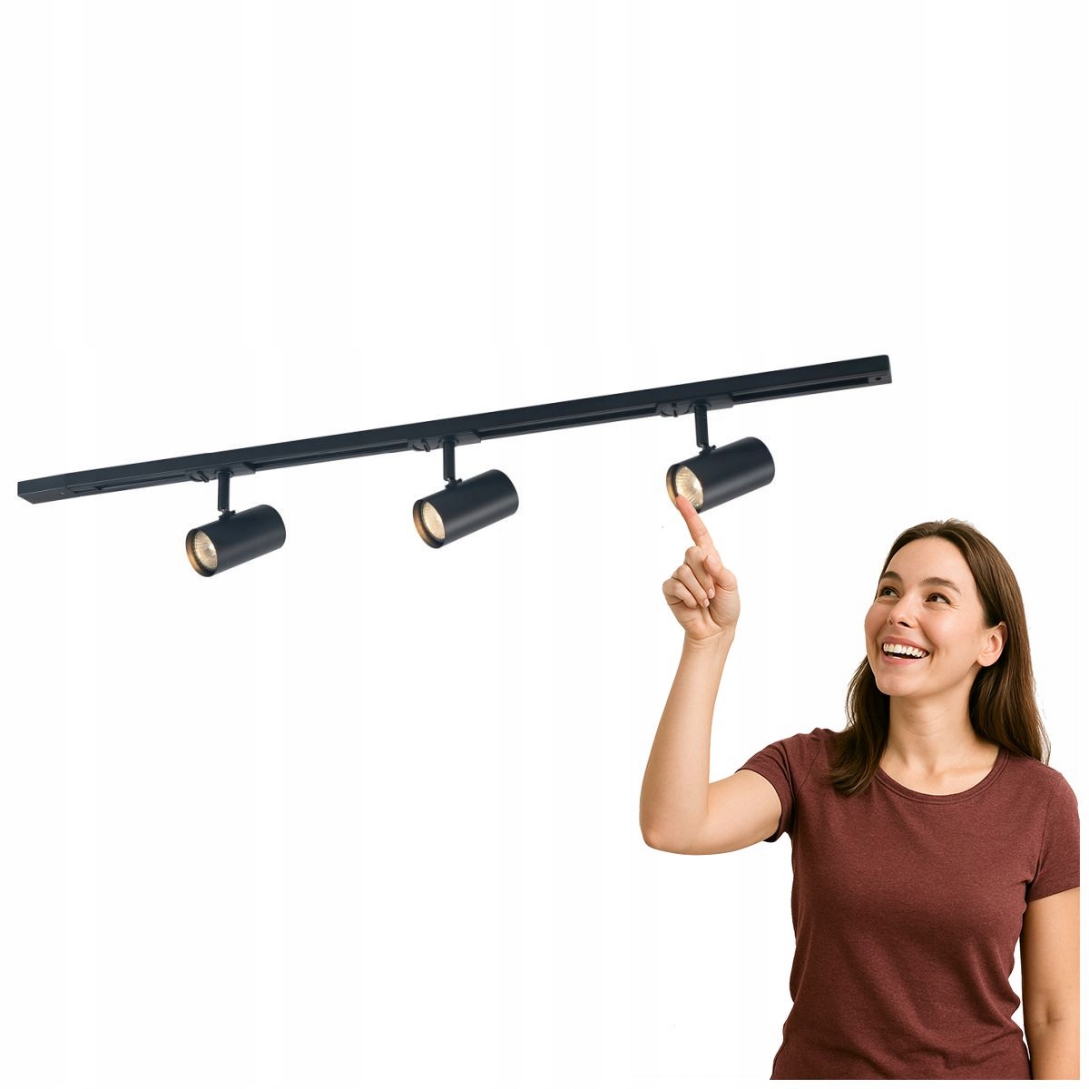 Čierny reflektor na koľajnicu Marvi Tr Jazz 3xGU10 Italux