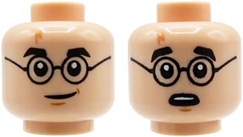 

Lego głowa figurki męska, cielista, okulary