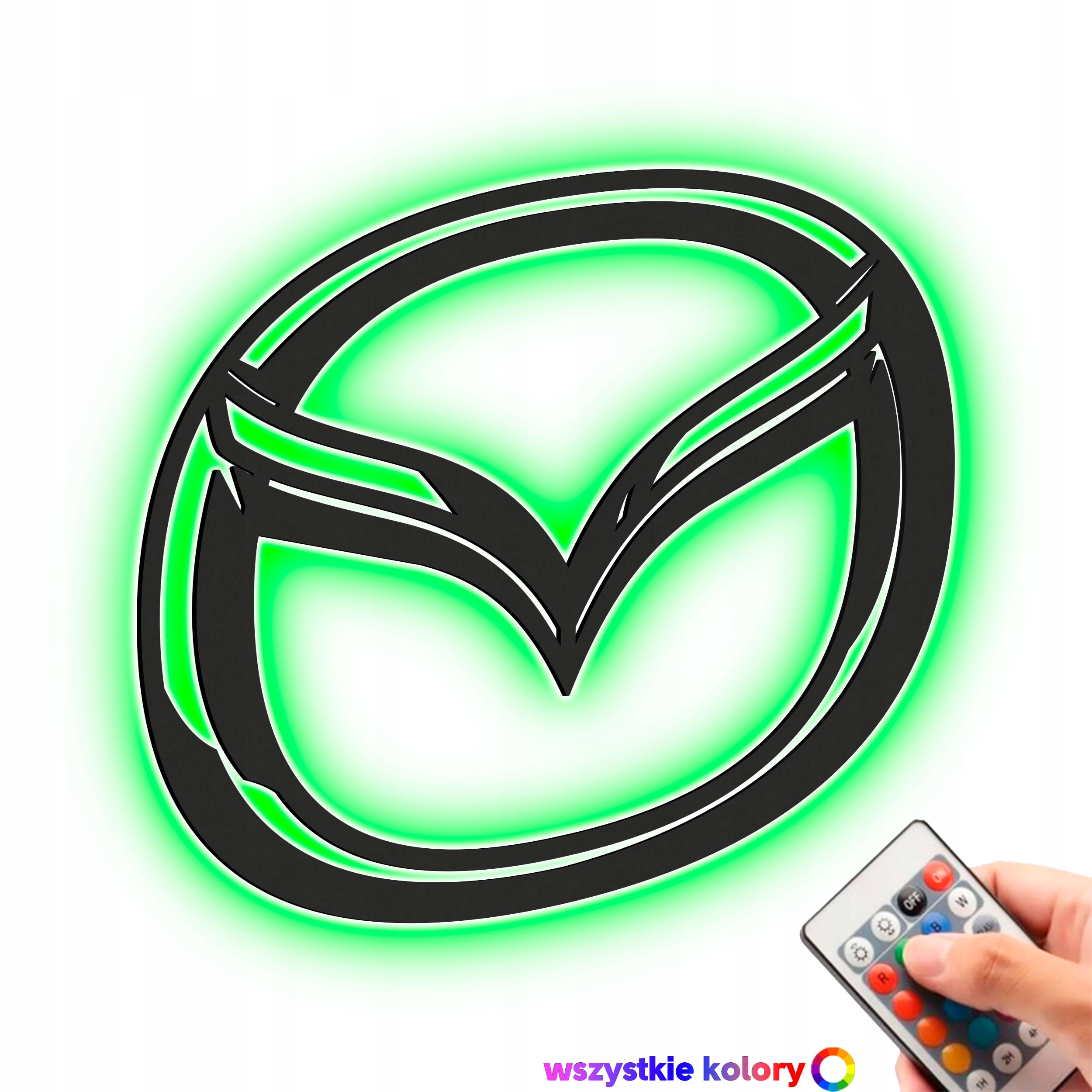 Dřevěný 3D obraz Logo Mazda Nástěnná Dekorace Dárek Noční Lampa Led