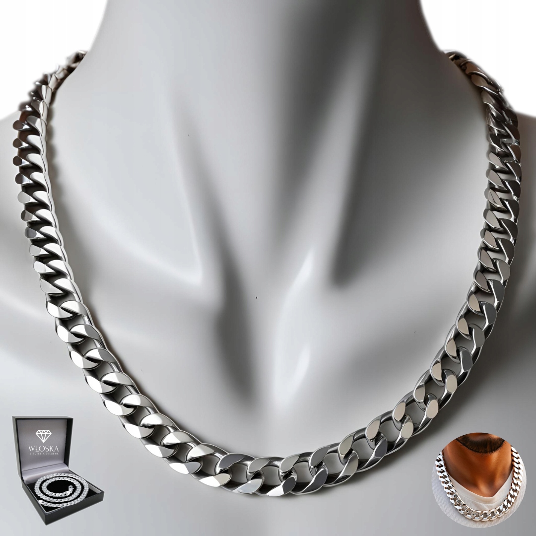 Řetízek Stříbro 925 Pánský Stříbrný Řetěz 7 mm Diamantový Plný