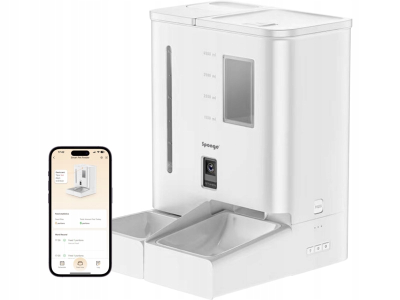 Dozownik karmy automatyczny Sponge Pet Feeder Dual Smart
