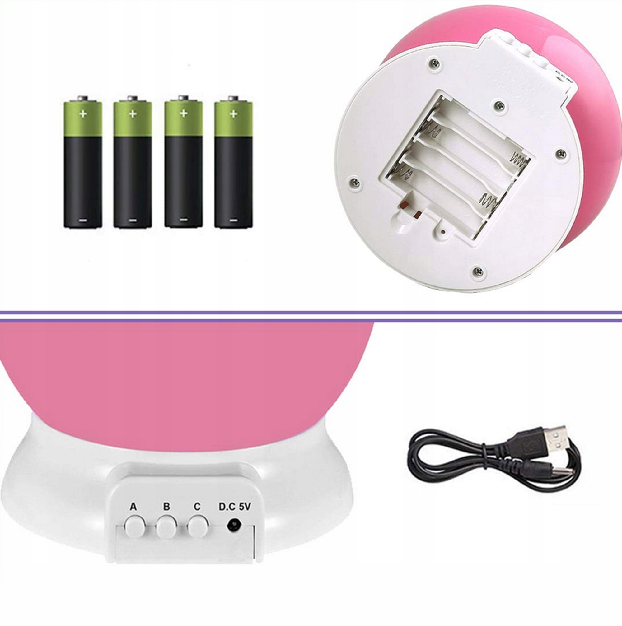 LAMPKA NOCNA PROJEKTOR GWIAZD LAMPA OBROTOWA 2w1 Kolor dominujący wielokolorowy