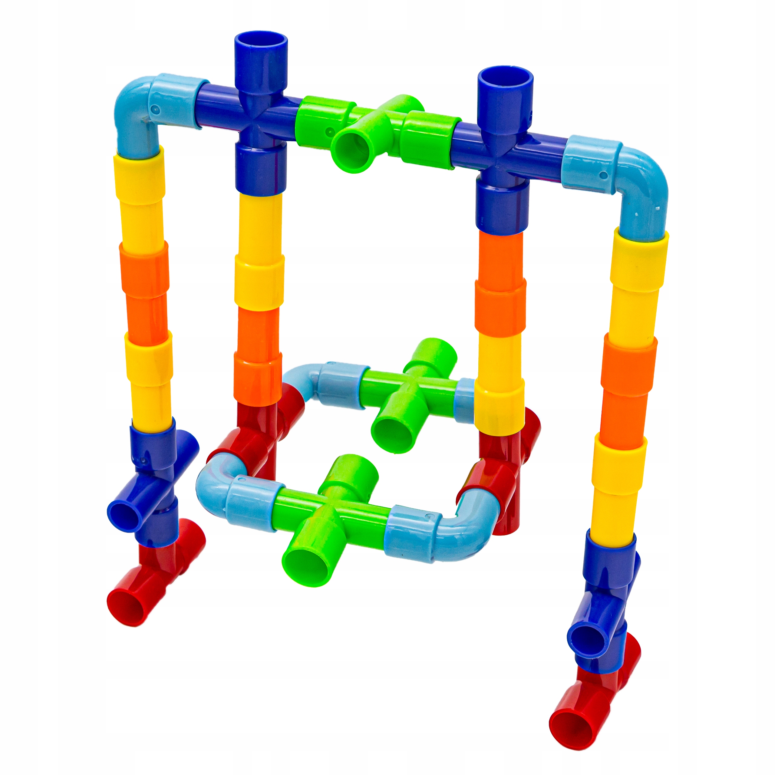 DUŻE KLOCKI Słomki Konstrukcyjne dla DZIECI Kolorowy Rurociąg Rurki 340 El. Marka DK