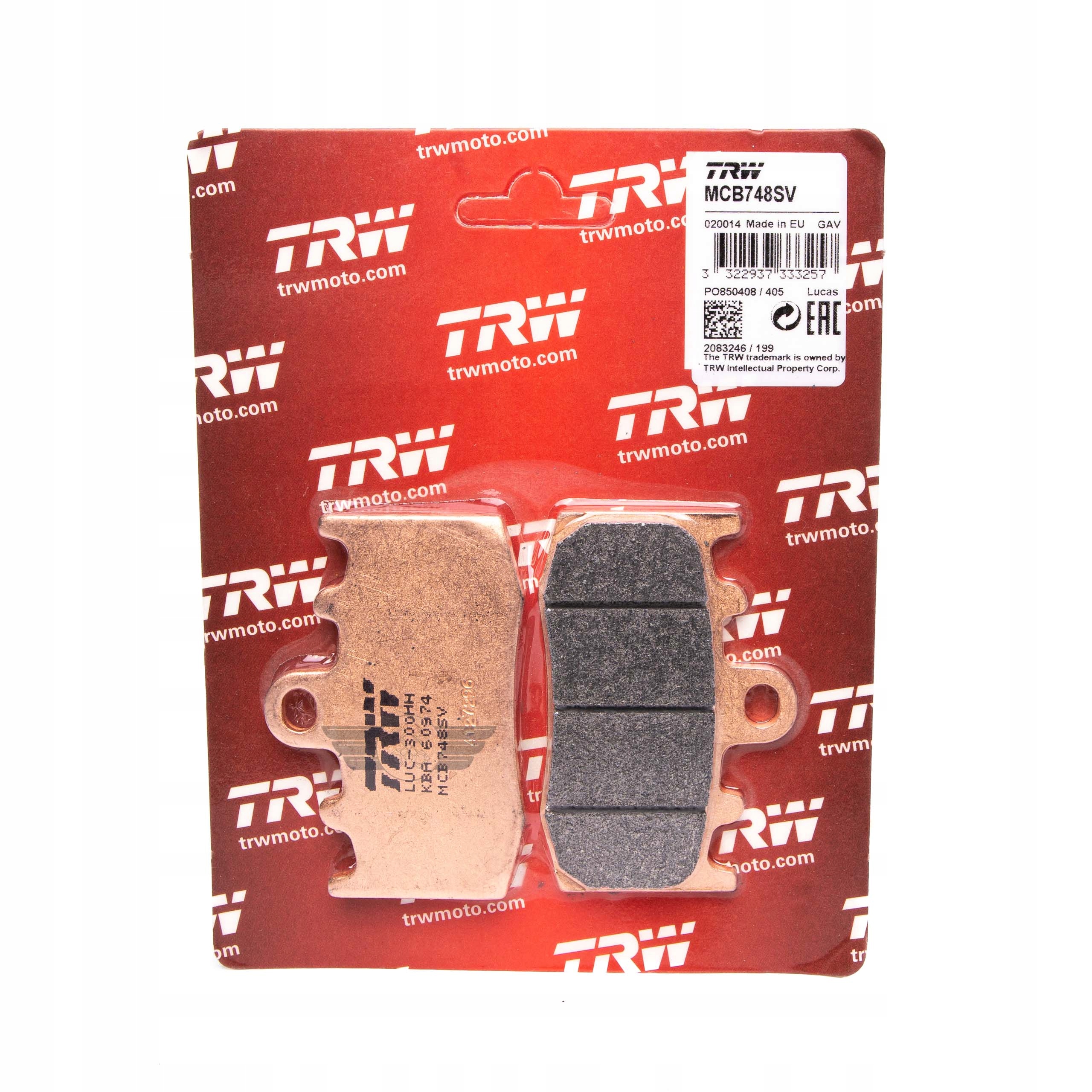 MCB748SV - Тормозные колодки TRW BMW R1150 RT 00-06 передние