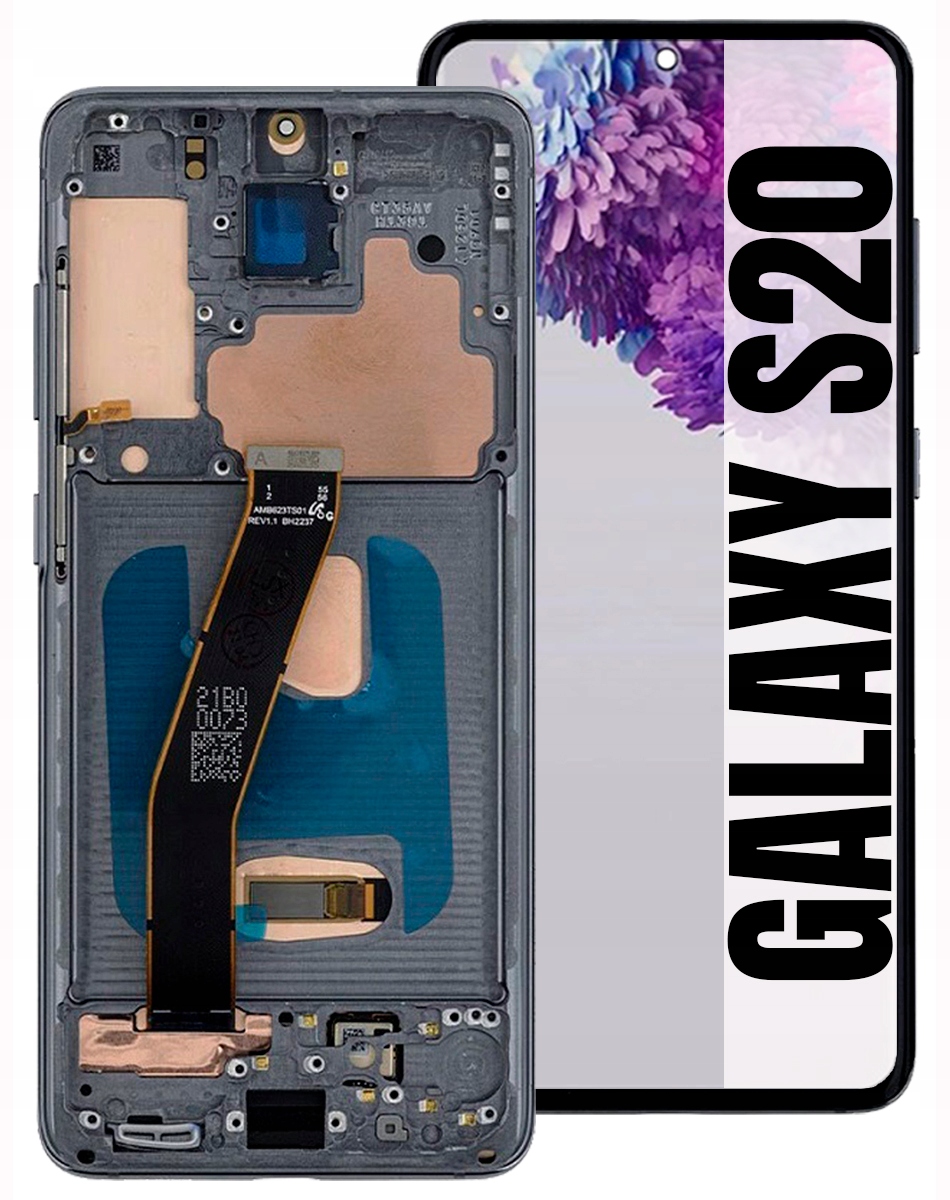 Displej Pro Samsung Galaxy S20 G980 G980F Oled LCD Rámeček Šedý