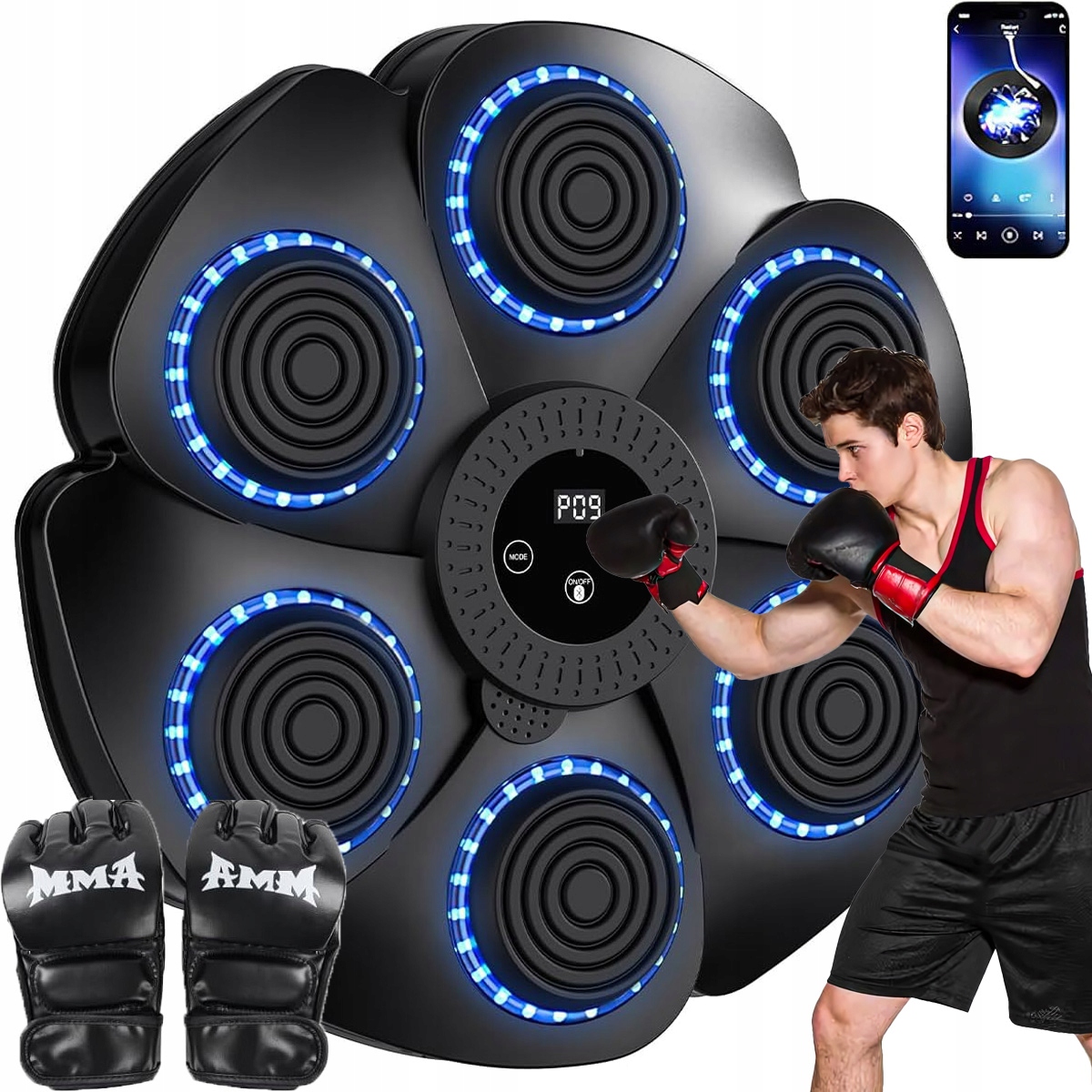 Tarcza Bokserska Treningowa Na Ścianę Muzyczna Tablica Regulowan